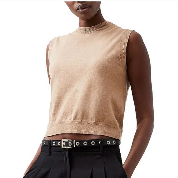 French Connection Almond Vest/Sleeveless sweater RETAIL $88 - Picture 1 of 5